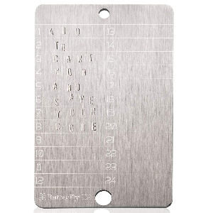 Placa metálica para guardar las claves privadas de tu wallet de criptomonedas